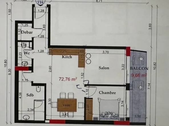 stylish marrakech apartment floor plan
