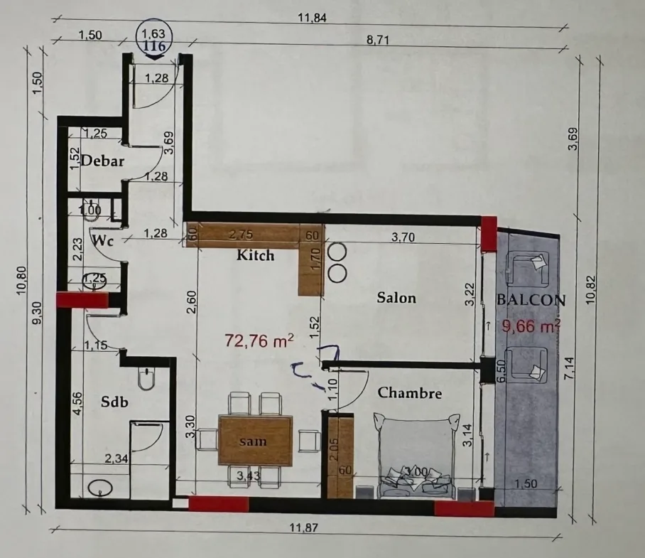 stylish marrakech apartment floor plan