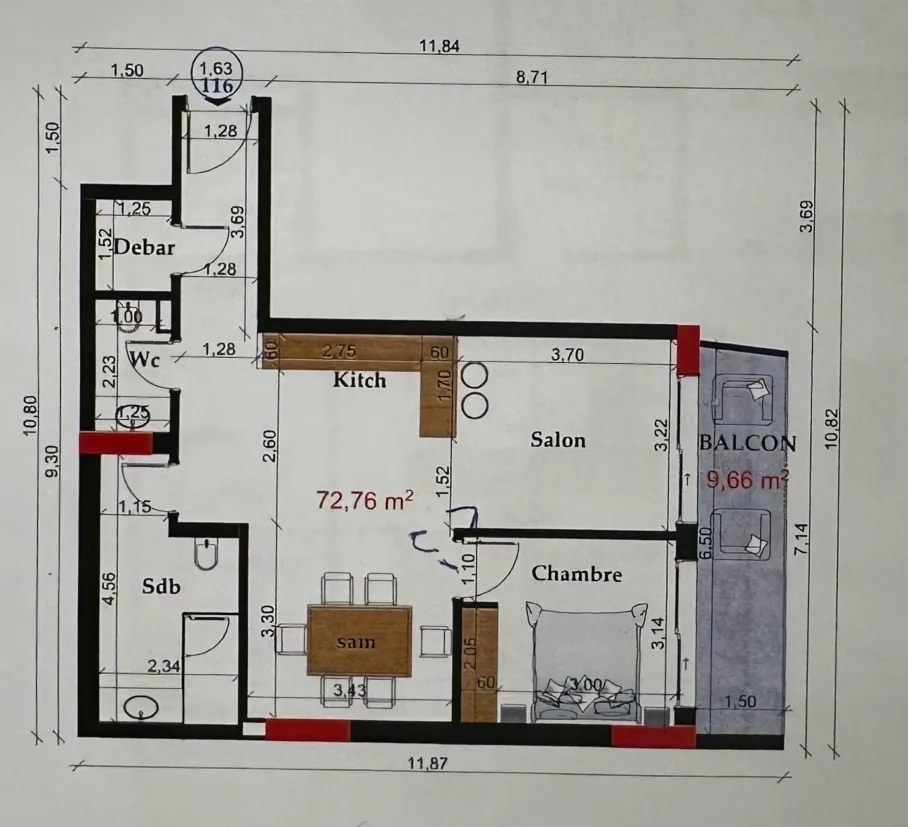 stylish marrakech apartment floor plan